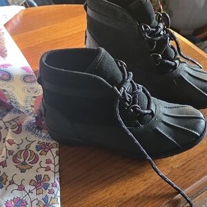 UGG Black Lace-Up Duck Booties